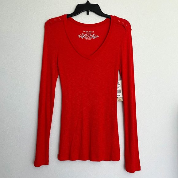 NWT - Burnt Orange Derek Heart Long-Sleeved Shirt - Picture 1 of 8